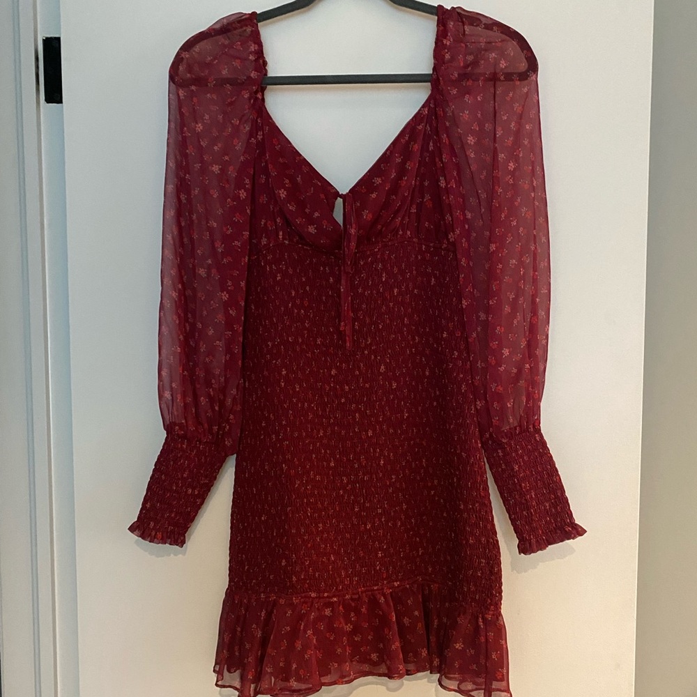 The East Order Smocked Floral Mini Dress